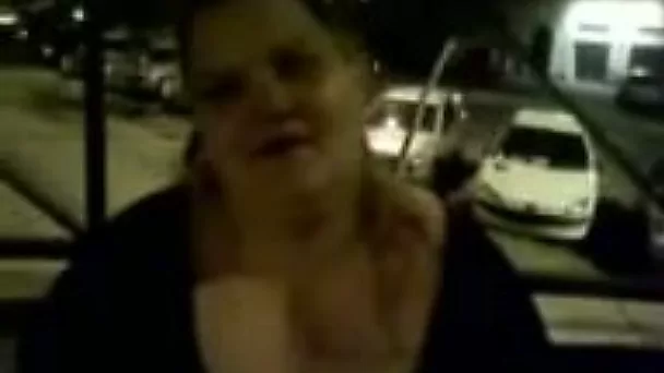 Naughty BBW mamma flashes her big boobs on camera outdoor