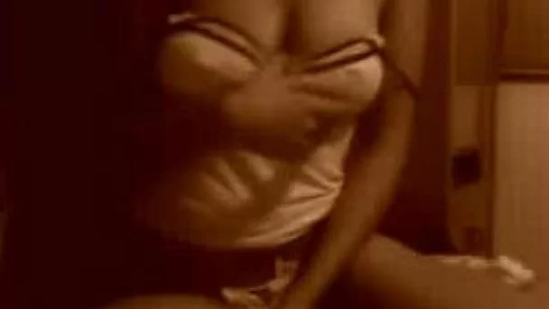 Skinny temptress shows me her big tits on her webcam