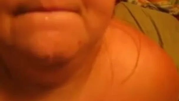 Cute BBW neighbor slut sucks my bbc and swallows it all