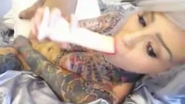 Some nice dirty solo action with a perfect tattooed emo slut