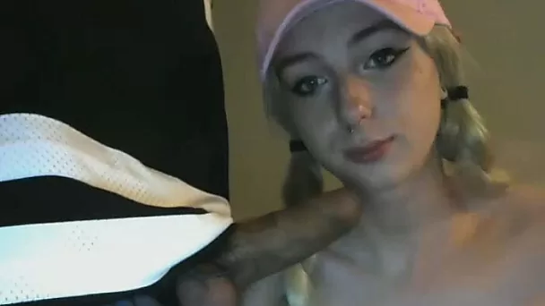 Cute Blonde Tranny Sucks Her Sugar Cock