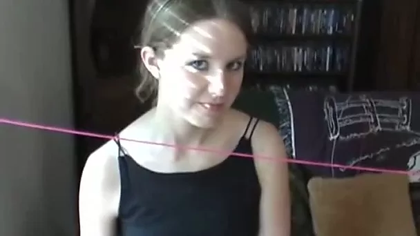 This teen looks hot in her black dress and I love to watch her pleasure herself