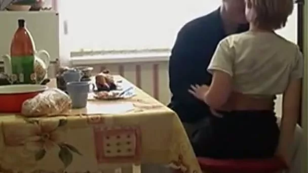 Naughty Russian teen stands on knees as she wanna suck delicious cock