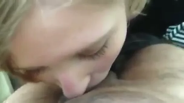 My pretty natural blonde GF feels nice as she sucks my dick