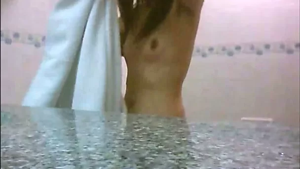 After taking a shower skinny amateur GF spoons and wanks my buddy