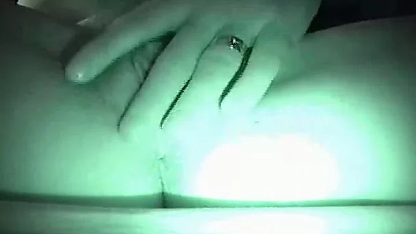 Night vision cam taped the way horny nympho was petting her wet pussy
