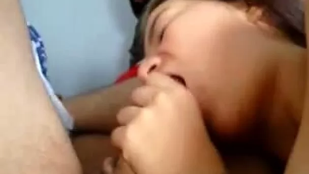 My latina teen babe gives me head and I film her pussy