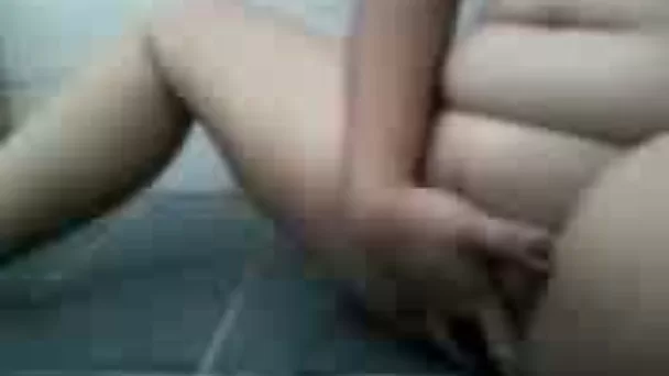 Fat and slutty bitch fingered herself and licked her fingers