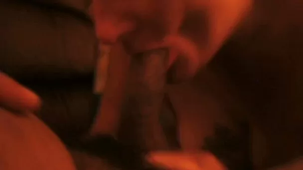 Friend's slutty girlfriend enjoys sucking my sweaty cock after party