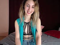 This cute teen loves stripping for you on cam and she's got a sweet smile