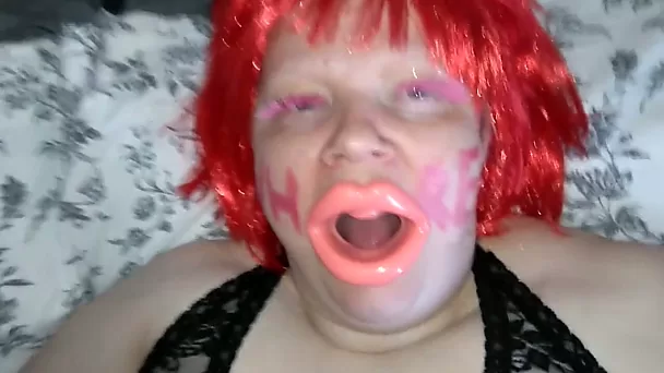 This SSBBW gagging slut loves being orally humiliated on camera