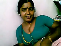 Sexy chubby dark skinned Indian housemaid flashes her big tits