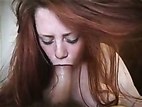 Big tittied redhead prostitute provides me with sloppy blowjob