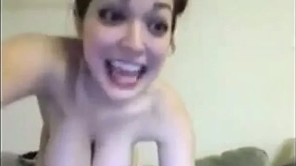 That cute teen is pure hotness and watching her big tits bounce is so hot