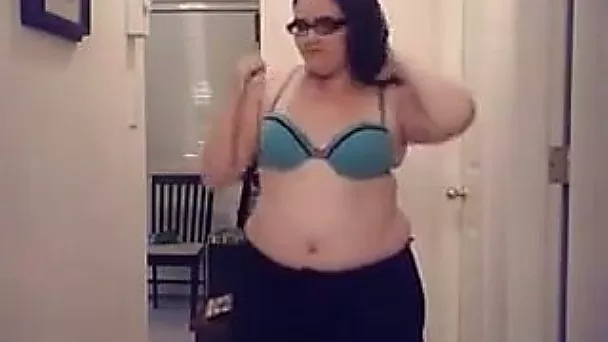 This chubby teen knows how to make me horny and I love to watch her strip