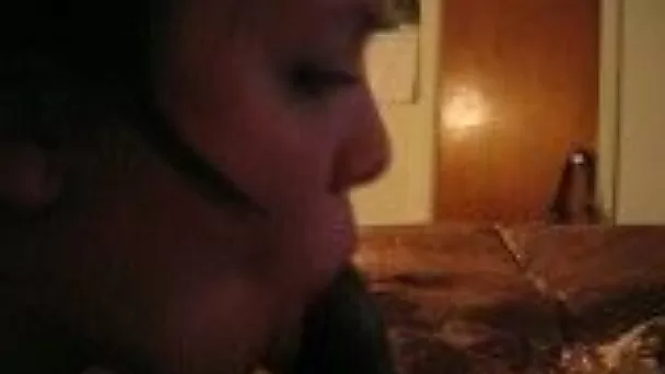 Petite white coed chick worships my mandingo sucking it