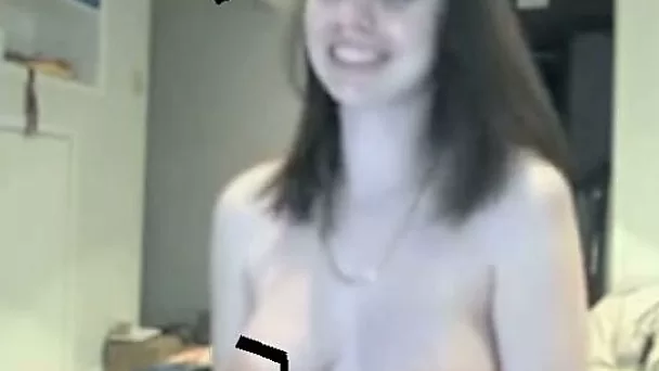 Sexy pregnant young chick on webcam naked showing tits
