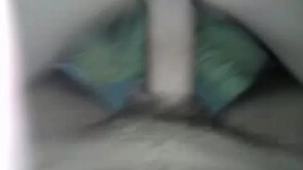 Pale skin college girlfriend in the reverse cowgirl style ride