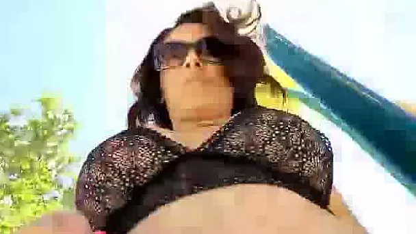 This hot mature slut loves flashing in public with selfie stick