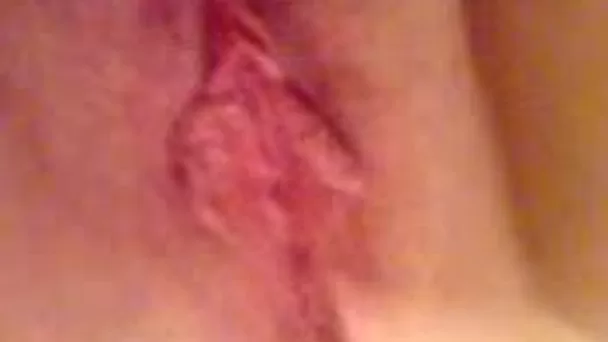Fat girlfriend pokes her fat cunt with red dildo on homemade video