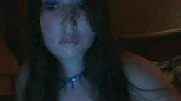 Delicious Italian brunette teen putting make up on webcam