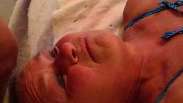 Coworker's nasty grandma loves when I cum on her face