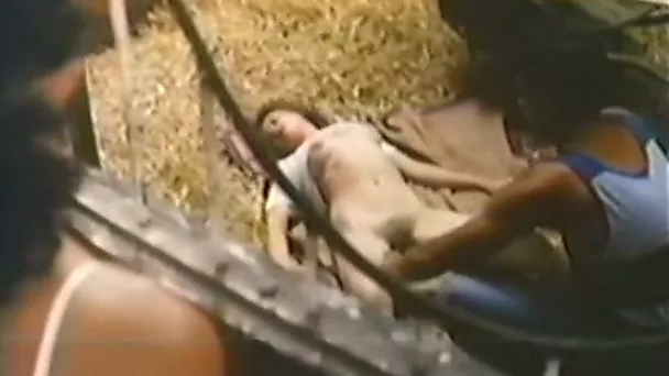Black guy bangs white chick in the barn and gets spied on