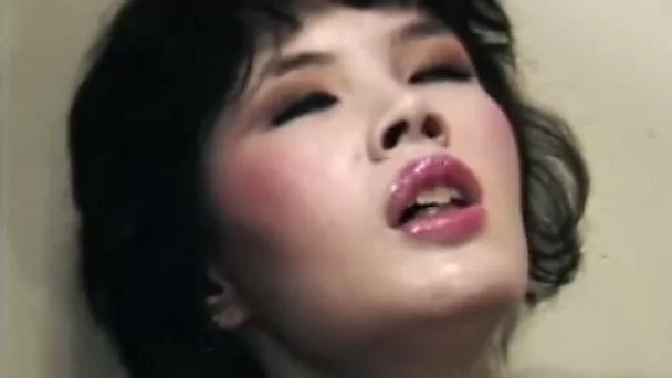 Unshapely oriental bitch masturbates for moustached cop