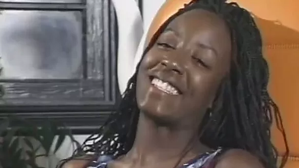 Crafty blackhead ebony bitch gives an interview before stripping
