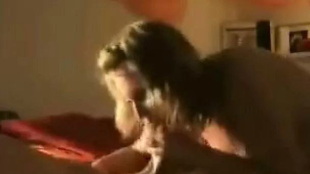Hard dick of her boyfriend tastes like lolipop to this blondie