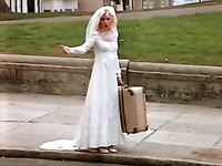 Whorish blonde bride got her wet pussy banged hard on wedding day