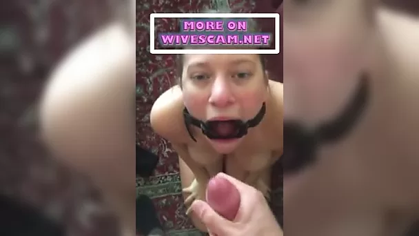 ring gagged wife bj and facial