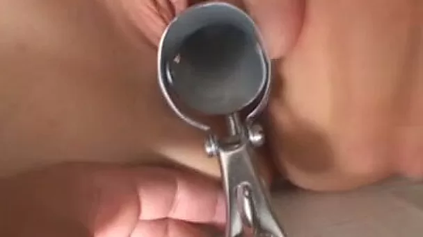 Horny busty blonde hottie gets her pussy checked out