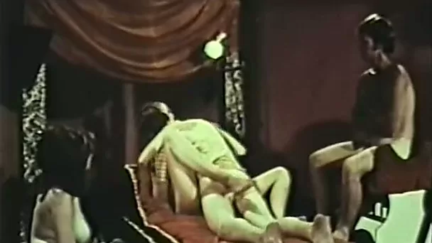 Vintage pron compilation with flabby brunette and masturbating whore