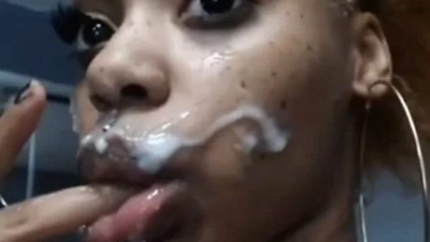 Big Titty Black Webcam Slut Sucks Cock