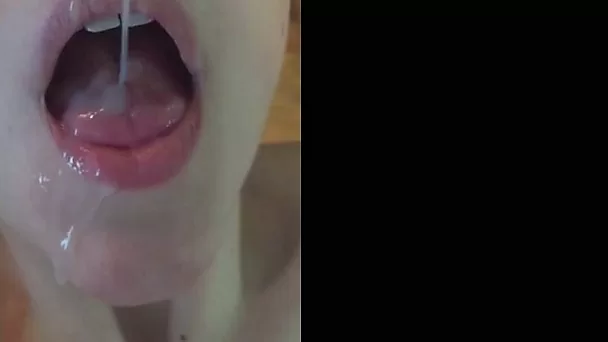 Facial Dripping Down Her Mouth