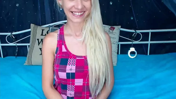 CUte Blonde Pink Top - Shy Slut Toyplaying P1 High Def