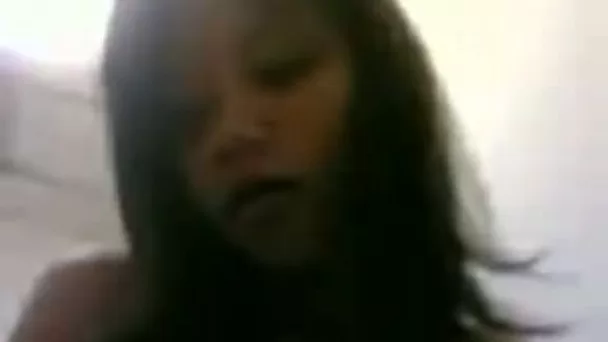 Teeny Thai girlfriend with natural tits shakes them while riding me