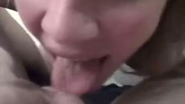 Hot blonde Norwegian housewife slurps on my dick giving blowjob