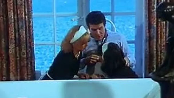 Two horny homamaids finally find white cock to suck it