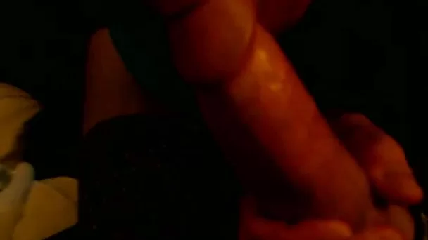 Horny dude jerks off his huge dong in front of a camera