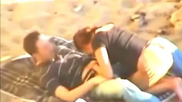 Public blowjob  on the beach by one horny girlfriend