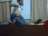 Horny amateur Indian couple is having steamy foreplay in front of the camera