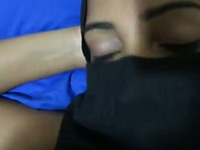 Filthy Arab girl wearing Hijab gives deepthroat blowjob. POV