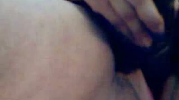 BBW webcam bitch pets her fat cunt with huge black dildo