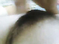Pale skin Vietnamese webcam girl showing her bushy snatch