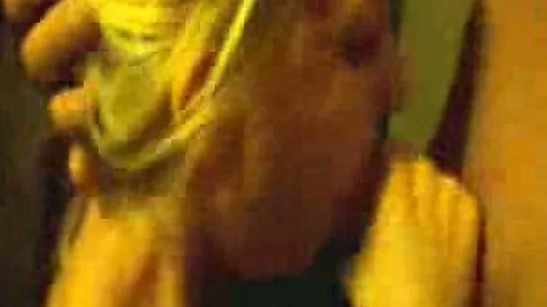 Huge messy facial for my blonde girlfriend after a blowjob