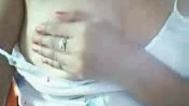 Sexy German brunette teased me by flashing her goodies
