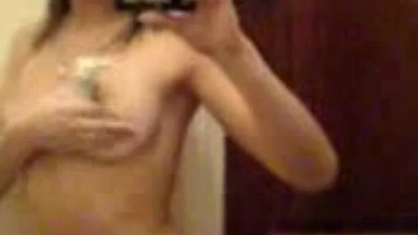 British brunette girlfriend fucks her ass with dildo on selfie