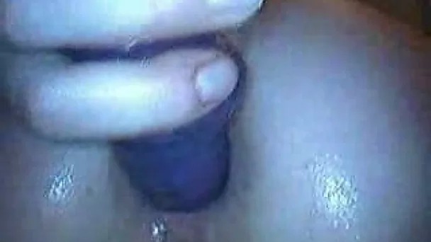 Aroused webcam chick fucks her asshole with dildo for me